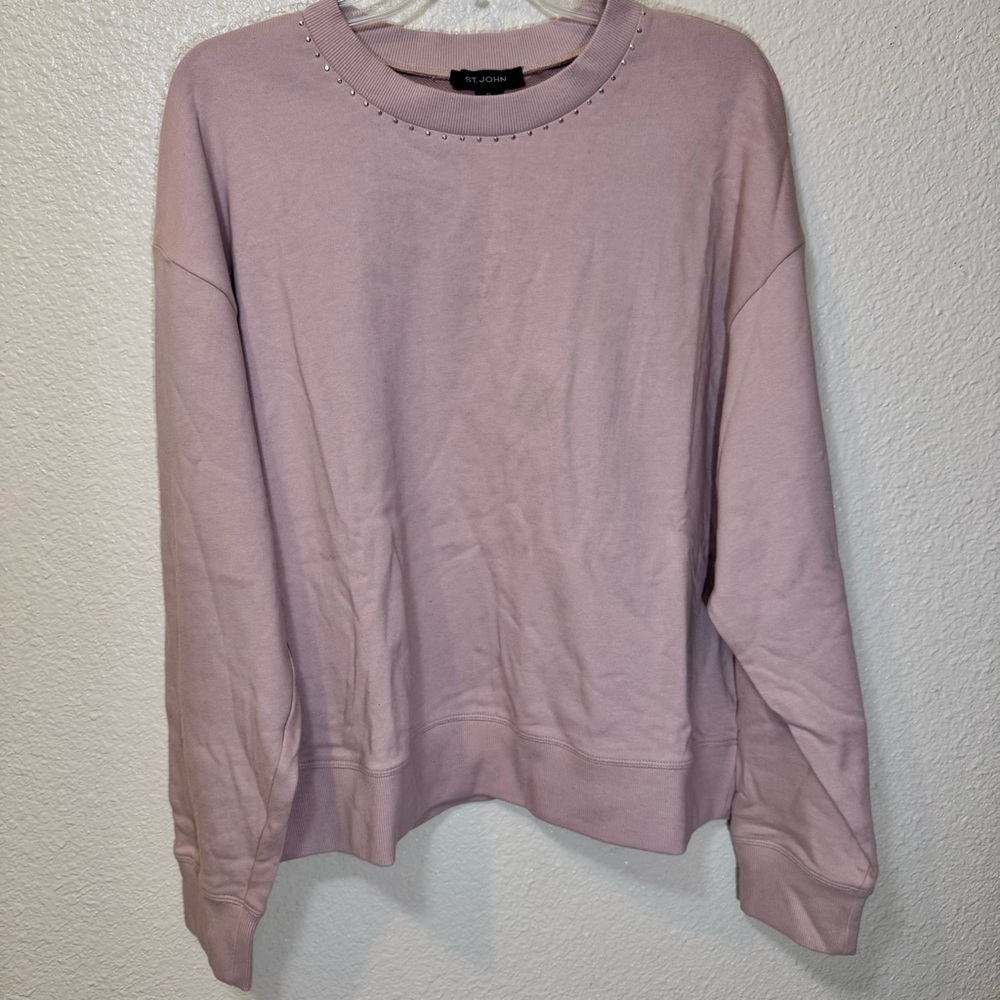 St. John Embellished Crewneck Sweatshirt XL NWT